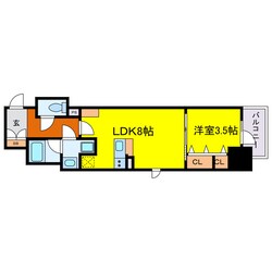 レジュールアッシュ谷町四丁目グランクラスの物件間取画像